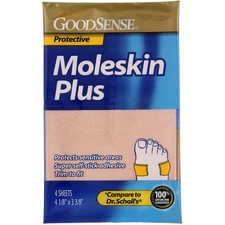 6 Pack GoodSense Moleskin Plus Sheets, 4 Ct