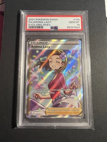2021 Pokemon Sword and Shield Evolving Skies Aroma Lady #199 /203 PSA 10