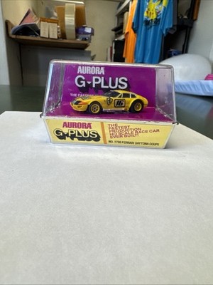 Aurora AFX G-PLUS FERRARI DAYTONA COUPE - Yellow Green HO Slot Car