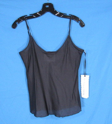 NWT FOR LOVE & LIBERTY Black SILK Sleeveless ADJUSTABLE STRAPS Camisole Cami M