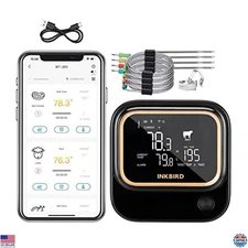 Inkbird IBT-26S Wireless Meat Thermometer - 5GHz WiFi, Bluetooth 5.1, 4 Probes