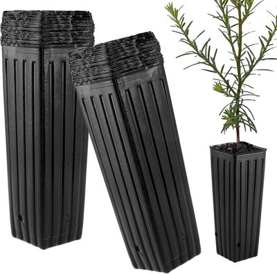 Tall Deep Tree Pot, 50Pcs Plastic Plant Seedling Treepots Tall Flower Plant C...
