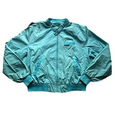 Vintage Members Only Classic Mens Size 46 Teal Bomber Jacket Coat Zip