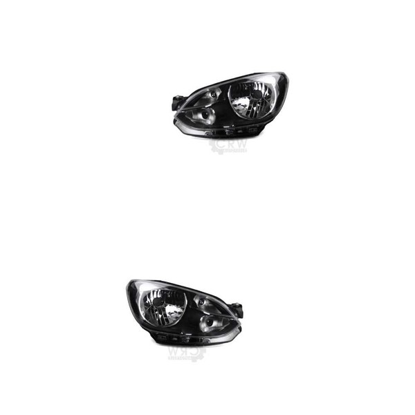 Halogen Scheinwerfer Set Links & Rechts Hauptscheinwerfer H4 Schwarz FüR VW UP-image