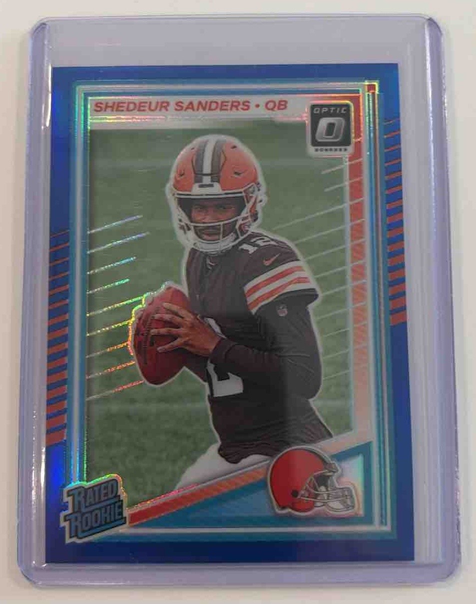 2025 Panini Donruss Optic Shedeur Sanders #203 Rated Rookie Blue Prizm /249