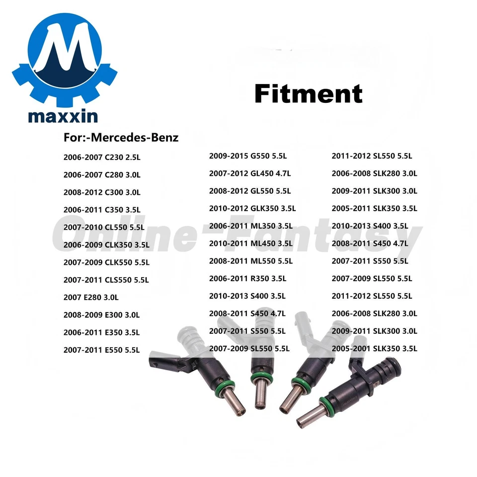 8x Inyectores de combustible genuinos OEM A2720780249 para Mercedes-Benz SL500 S550 GL450 Foto 2 de 4
