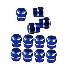 12Pcs Car Tire Valve Stem Caps, Aluminum Alloy Heavy Duty Stem Covers in Blue