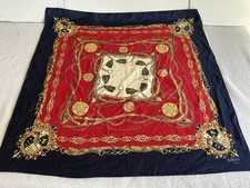 Vintage Patricia Paris Equestrian Style Silk Scarf  30x30 Inches