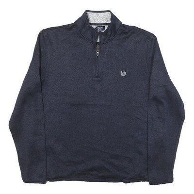 CHAPS Herren Navy-Blau Uni Pullover Jumper Halbzip Rundhals XL
