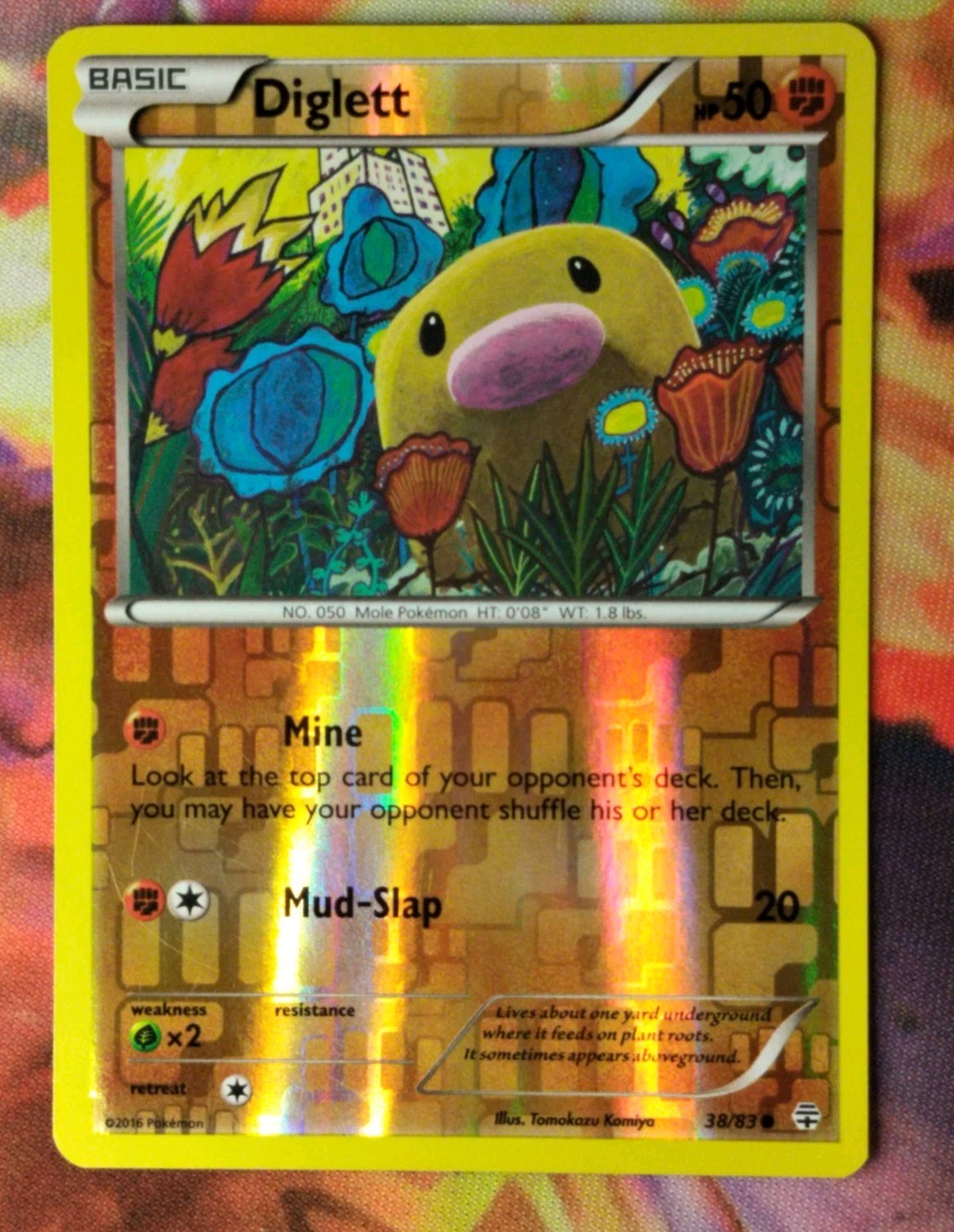 Diglett 38/83 Reverse Holo LP Generations 2016 XY Pokémon Card