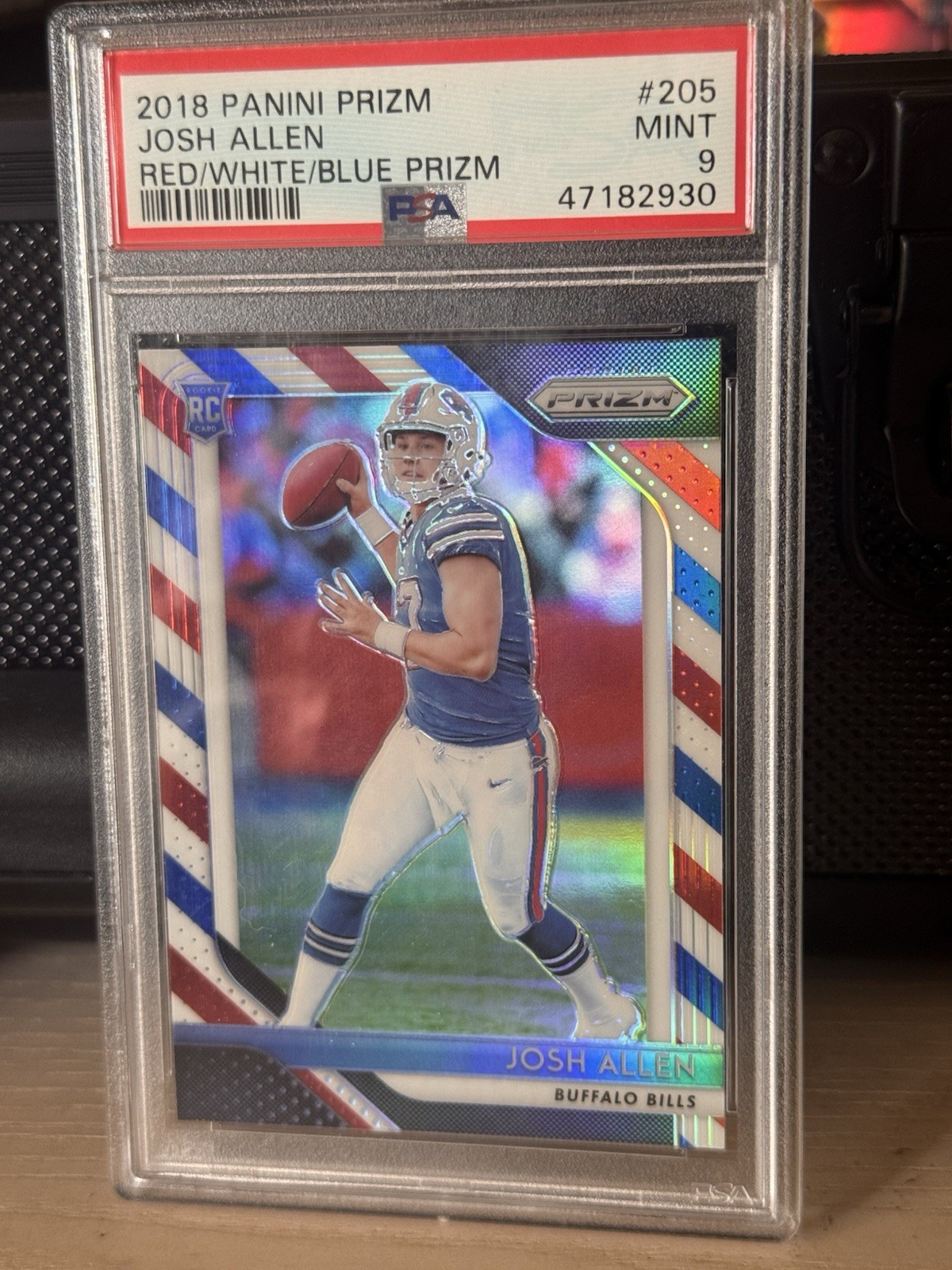 2018 Panini Prizm Rookie Josh Allen #205 Red White Blue Prizm (RC) PSA 9