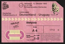 Ticket | 1993 | Germany v Uruguay | Friendly @ Karlsruhe