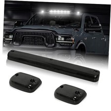 3Pcs LED Cab Marker Lights, Smoked Lens White Cab Roof Clearance Smoked White