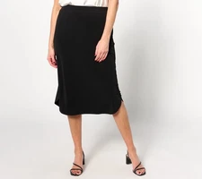 Susan Graver Women's Skirt Sz S Regular Modern Essentials Liquid Black A644530
