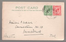 1932 KGV Betchworth Surrey to Austria Postal Card