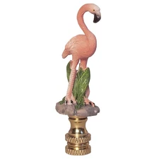 Pink Flamingo Lamp Finial 3.25"h Painted Resin Body