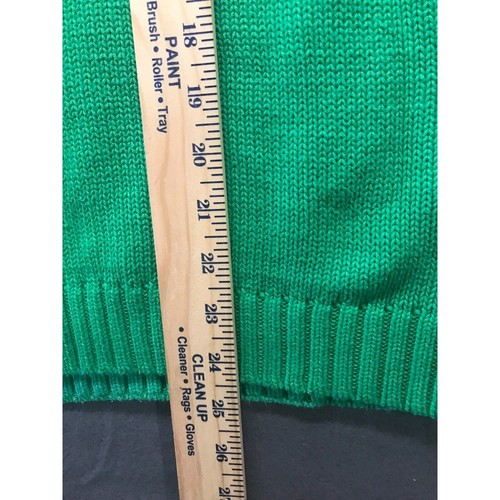 Chaps Quarter Zip Long Sleeve Knit Cotton Pullover Sweater Green Men's Size M - Picture 6 of 9