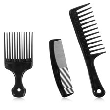 3 PCS Afro Comb, Wide Tooth Comb and Pocket Combs for Men Set, Big Tooth Comb De