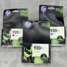 HP Genuine Original 920 XL Cyan Magenta Yellow Ink Cartridges Sealed 10/2016