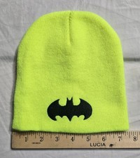 Batman Neon Yellow Knit Beanie Winter Cap Hat Logo Unisex