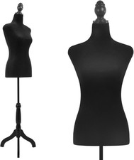 Female Dress Form Adjustable Height Torso Body with Upgraded Tripod Stand