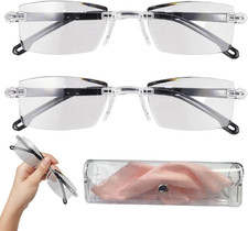 2 Pcs Auto Focus Glasses Intelligent Zoom Smart Reading Color-Changing anti Blue