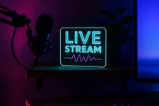 LIVE STREAM LED Lamp Sign Light Sign YouTube Streaming Gamers On Air Gift