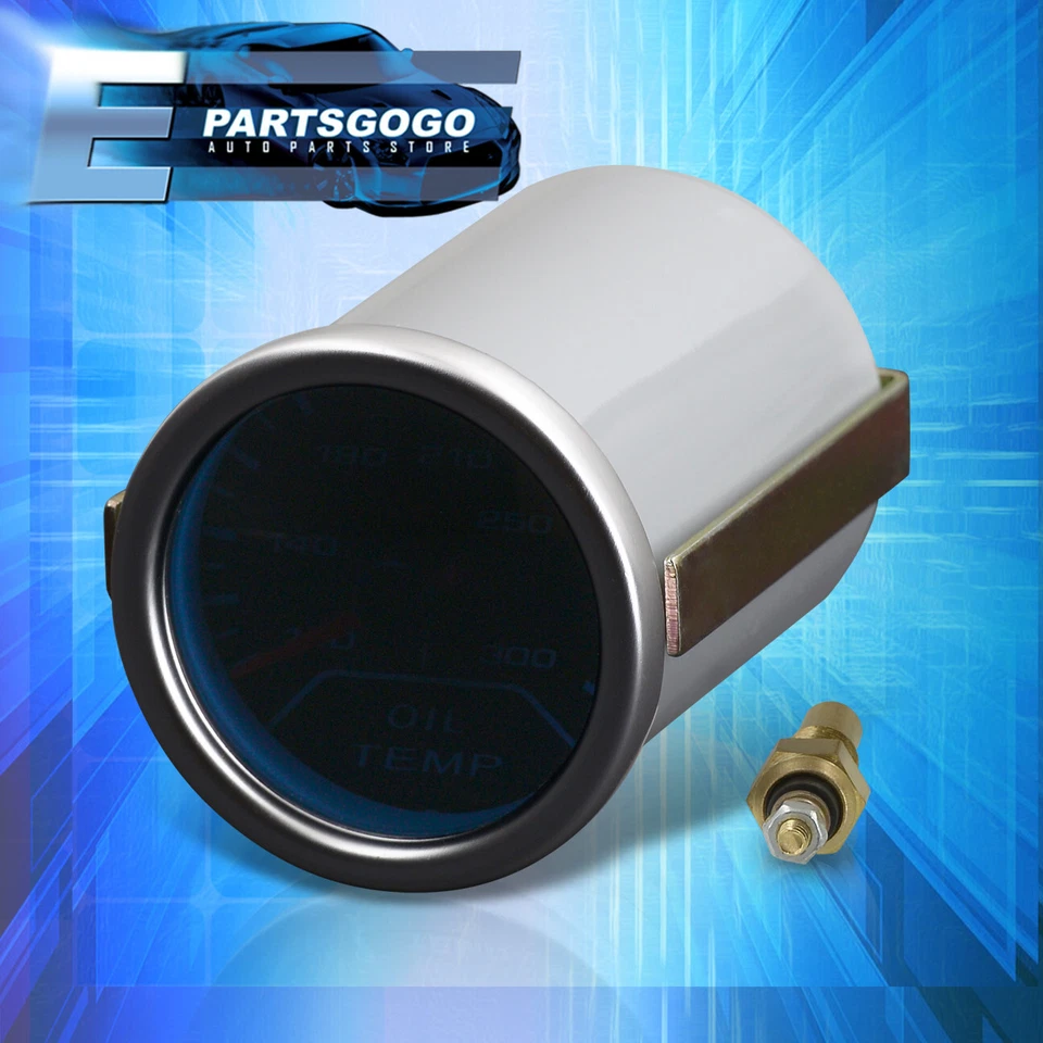 For Lexus Acura Infiniti 2" 52MM JDM Oil Temperature Reverse Glow Gauge Smoke - Imagem 3 de 4