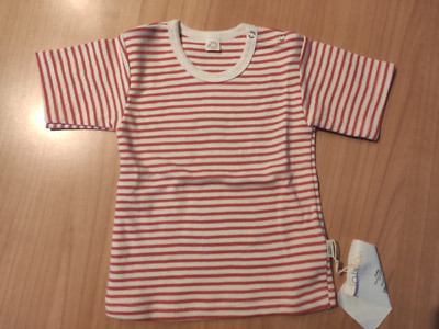 Maglia Manica Corta a righe arancio e bianco  Cotone Bio Bimbo 3/6 Mesi Popolini
