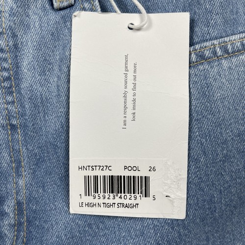 Frame Jeans Womens 26 Blue Poolside High 'N' Tight Straight Leg Denim Light Wash - Picture 4 of 15