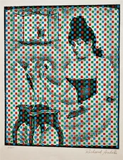Reimagining SEURAT RICHARD AUTOHI Original Screenprint of Young Woman Powdering