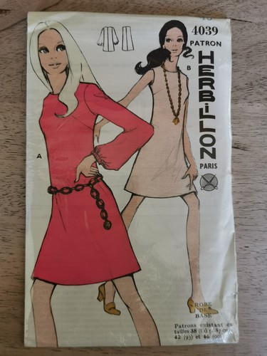 Patron De Couture Ancien - Echo De La Mode 1960 - Robe Pop Sans Manches Taille 44