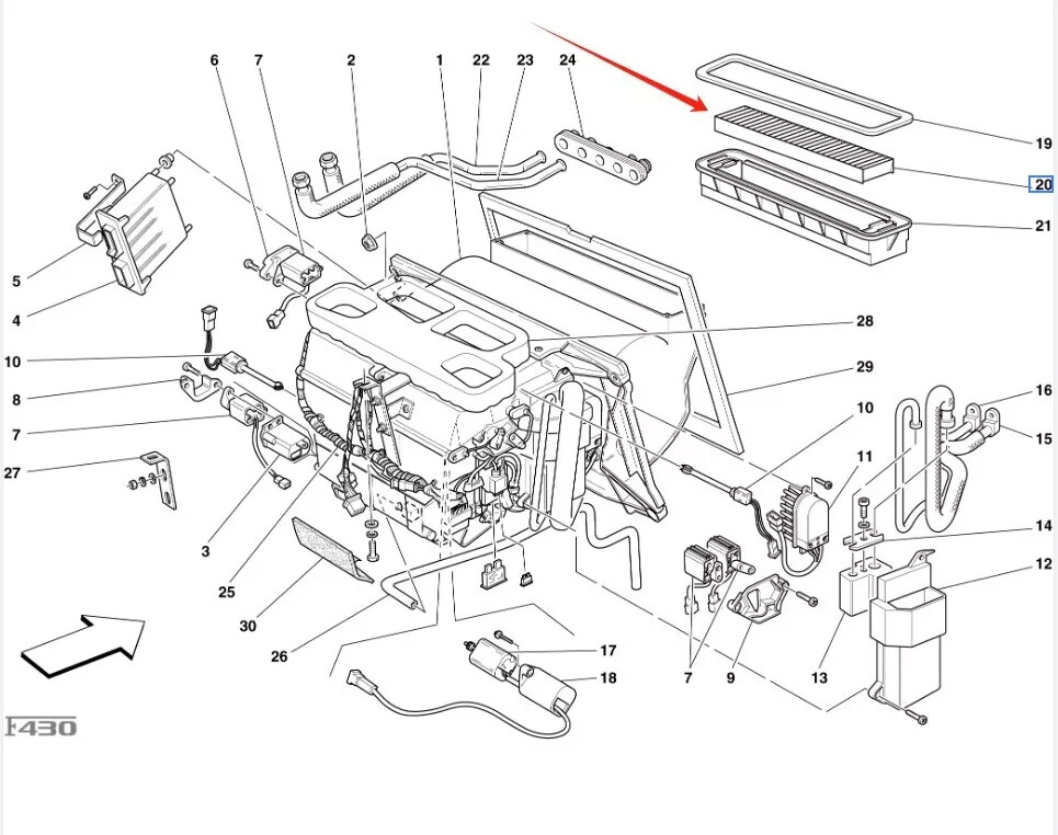 Ferrari Anti Pollen Filter for Ferrari F430,OEM: 65384300