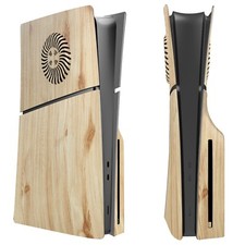 New wood grain pattern with ventilation replacement panel for PS5 Slim console
