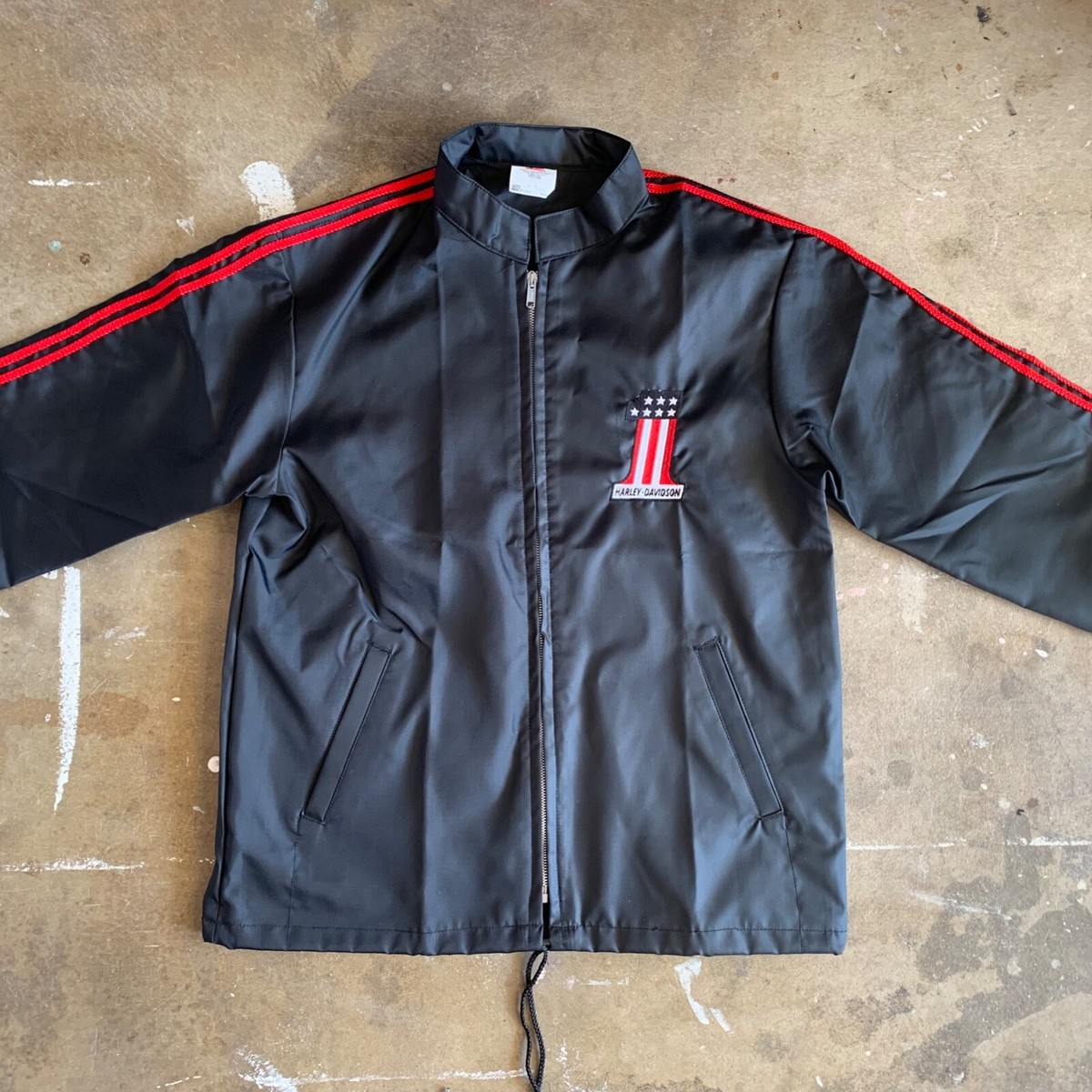 70s - 80s VINTAGE HARLEY DAVIDSON NYLON RALLY BIKER SHELL JACKET