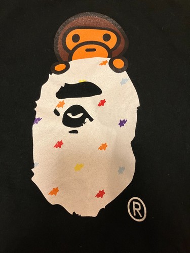 A Bathing Ape Bape kids short sleeve T-shirt 90 approx. 24M 2T Black Japan - Picture 5 of 19