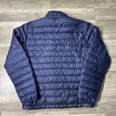 Patagonia Women Navy Blue Down Sweater Puffer Jacket Full Zip