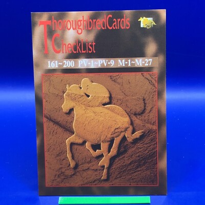 Check List - Thoroughbred Horse Racing Trading Card Vintage TCG