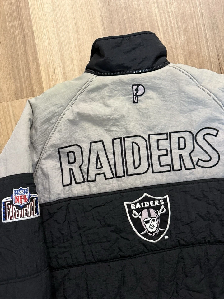Vintage 90s Oakland Raiders NFL Pro Player Jacket Size Large Rare - Image 3 of 4