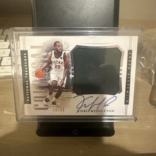 2018-19 National Treasures Khris Middleton Colossal Auto Patch #CM-KHS SP /99