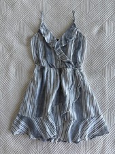 Express Striped Wrap Fit And Flare Dress Size M