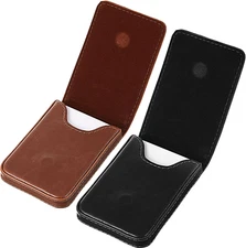 Outus 2 Pieces Business Card Holder, PU Leather Business Card Case Pocket Wallet