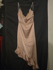 NWT PrettyLittleThing  Pink Satin And Lace SlipDress Size 6 90s Grunge Goth