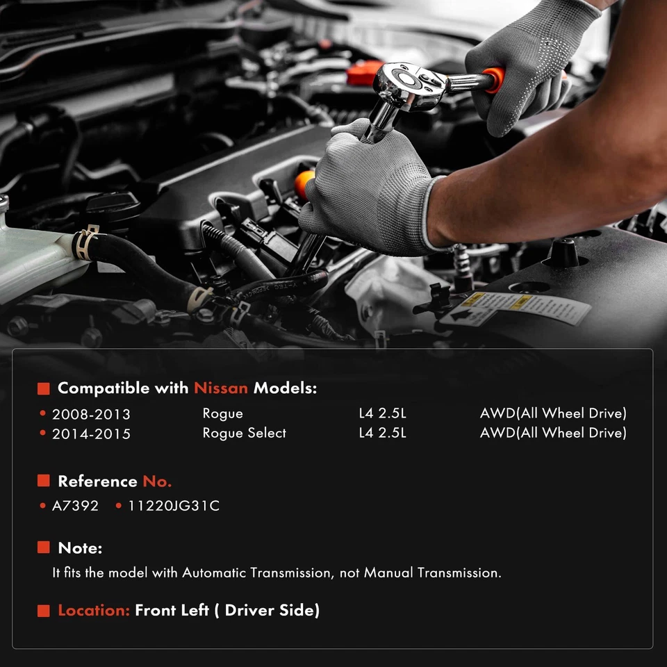 Soporte de transmisión automática para conductor delantero para Nissan Rogue 08-13 Rogue Select Foto 2 de 4