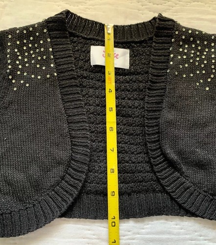 NWOT Girls 8-10 Black Justice Cropped BOLERO shawl Sweater - Picture 6 of 12