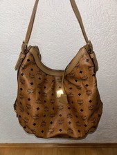 MCM Hobo Bag Schultertasche Handtasche Shopper Tasche Visetos Cognac Large 