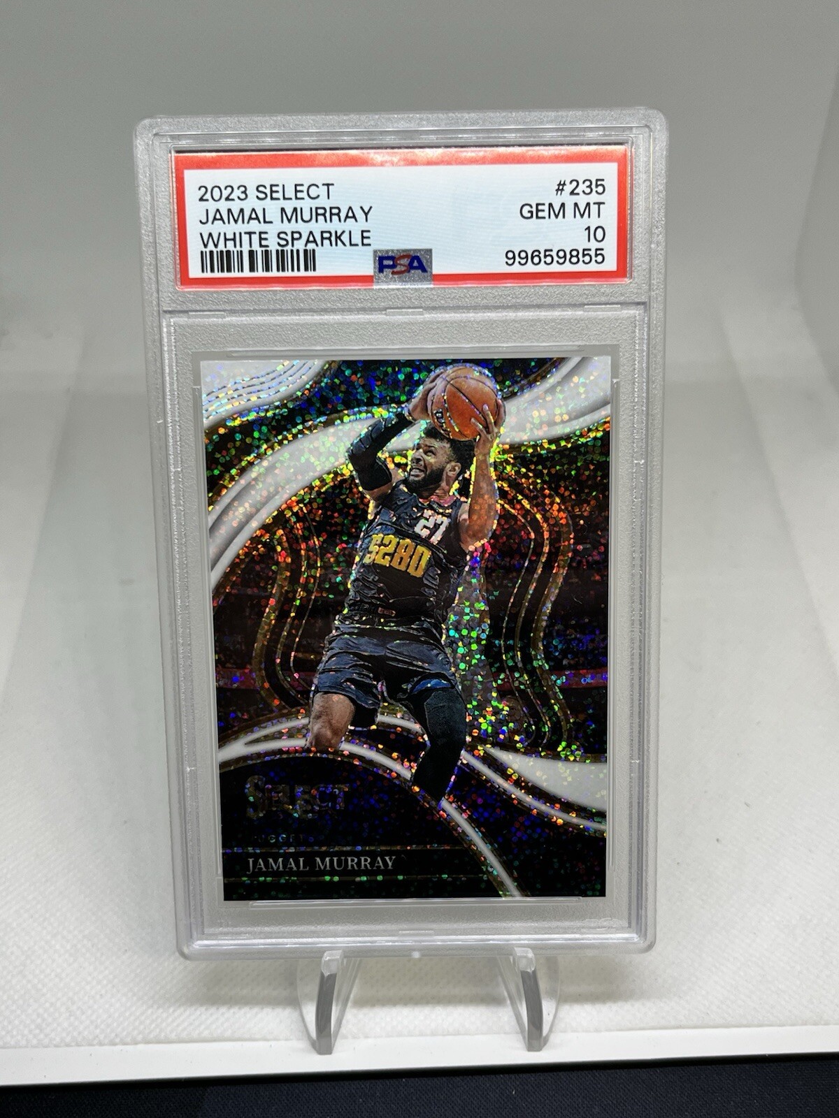 Jamal Murray White Sparkle Prizm PSA 10 GEM Panini Select Courtside 2023-24 #235