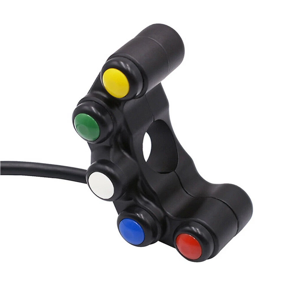 Universal 22mm Handlebar Switch 5 button Array Motorcycle Switches Race Bikes Foto 3 de 4