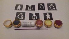 Penguin themed glitter tattoo set incl. 30 stencils  glitter  glue bird gift