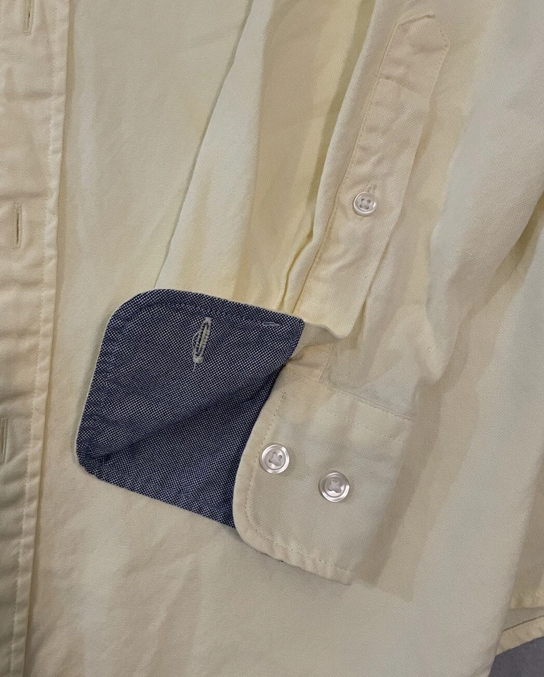 Camisa Charles Tyrwhitt Hombre Talla L Marfil/Amarillo Ajustada Abotonada Manga Larga LEER Foto 3 de 4